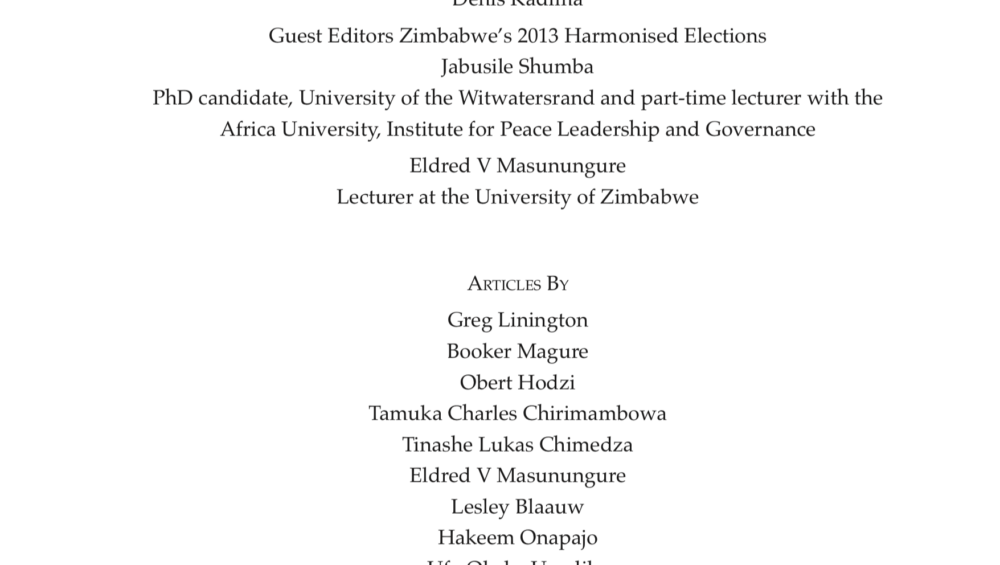 journal of african elections vol13 number 2 transparent democratic governance in africa