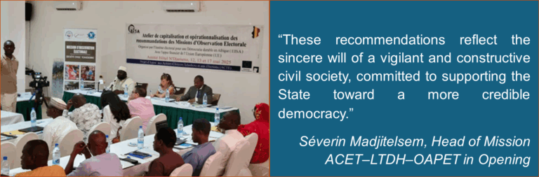 2025 blog observation to action workshop chad eisa3 transparent democratic governance in africa